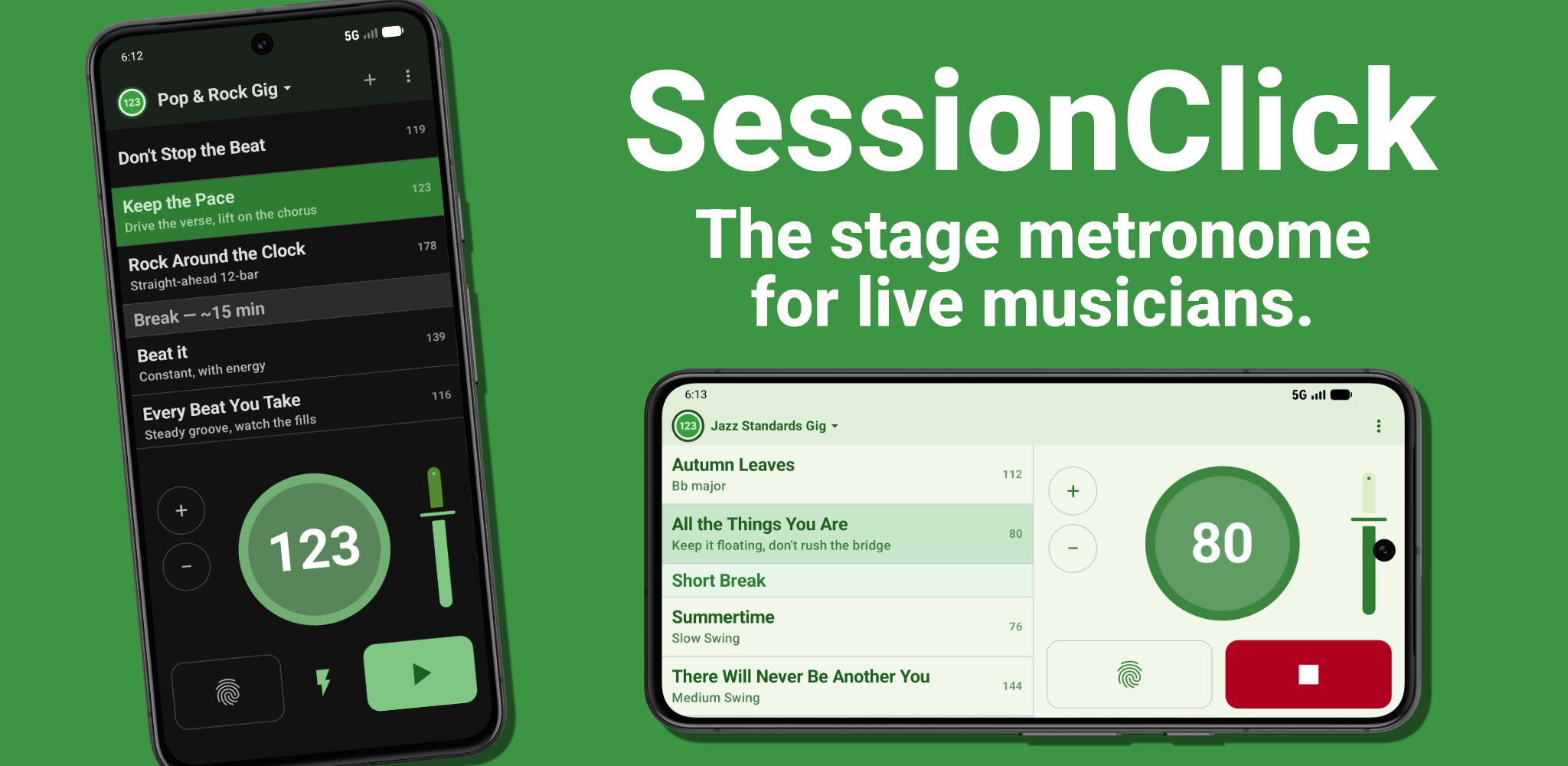 SessionClick — The stage metronome for live musicians